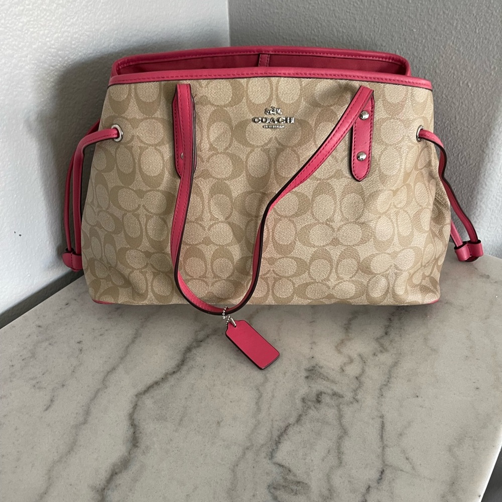 Coach Pink and Tan Women's Bag
